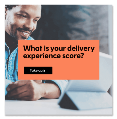 User taking the Delivery Experience quiz