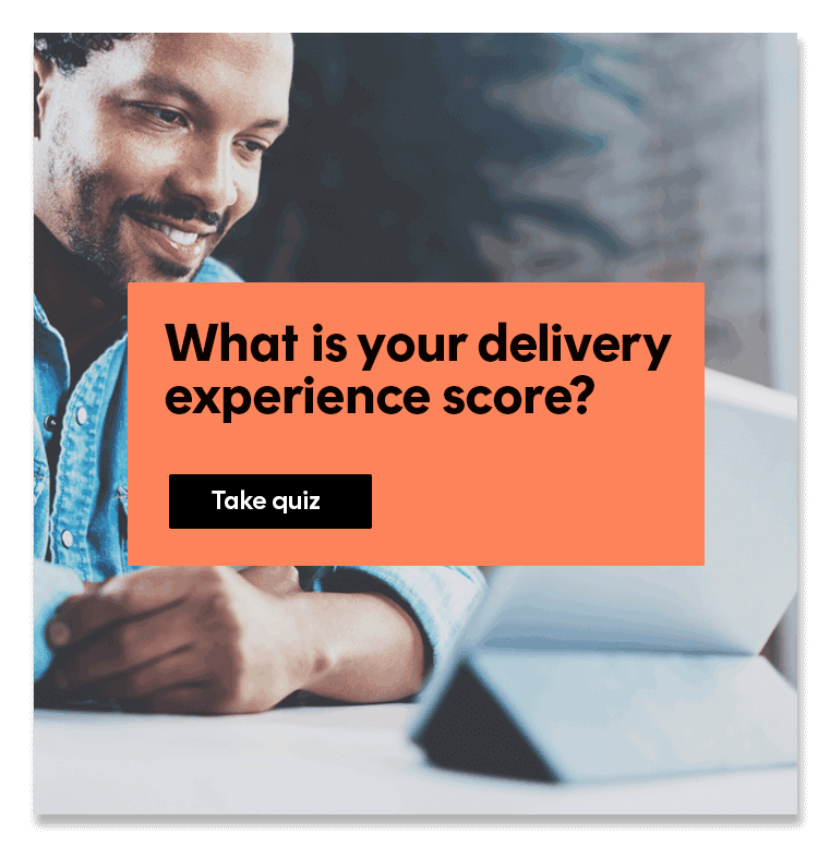 User taking the Delivery Experience quiz
