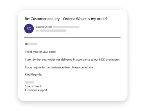 Enquiry order email