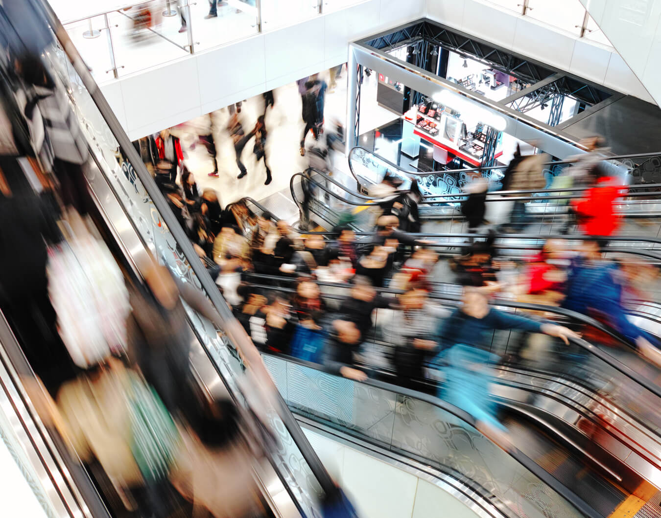 Shoppers in a shopping centre