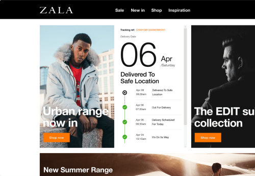 Zala branded tracking sceen