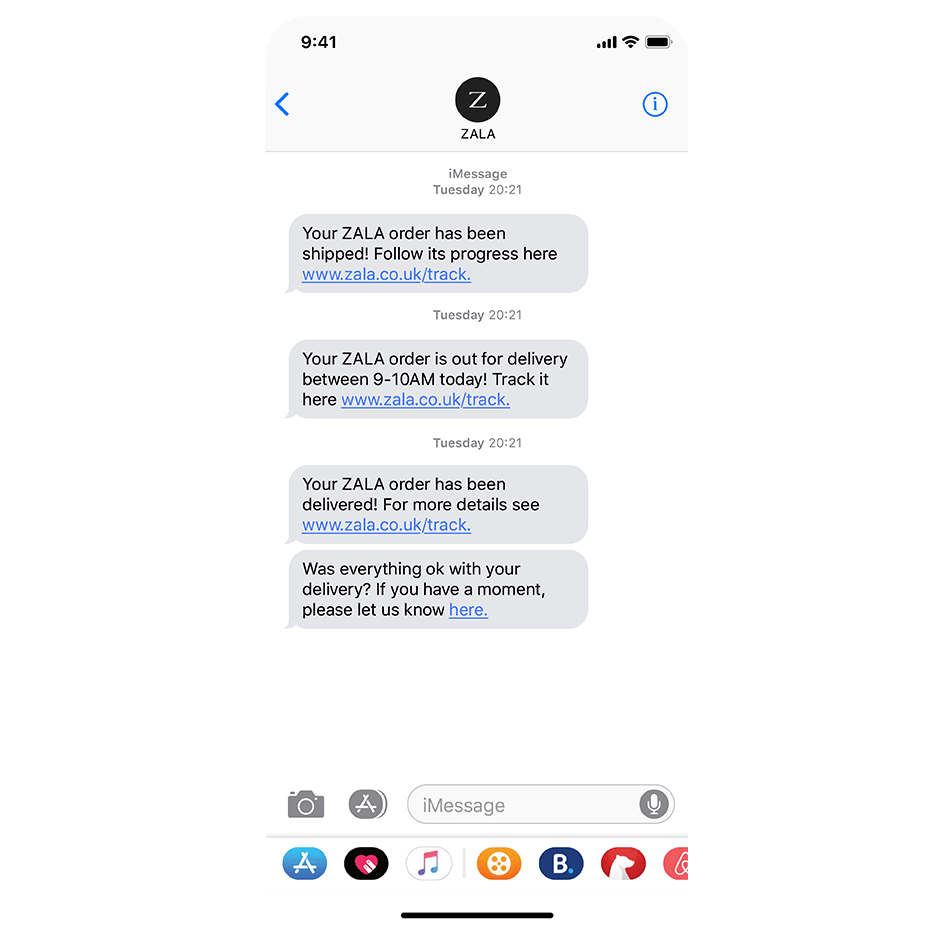 Zala SMS updates