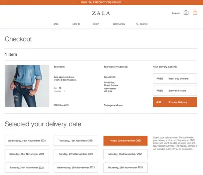 Zala delivery options
