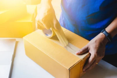 Man returning items